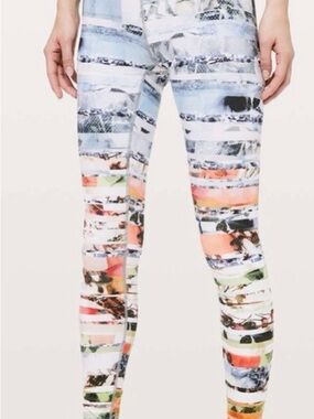 lululemon athletica Multicolor Striped Photo-Print Leggings
